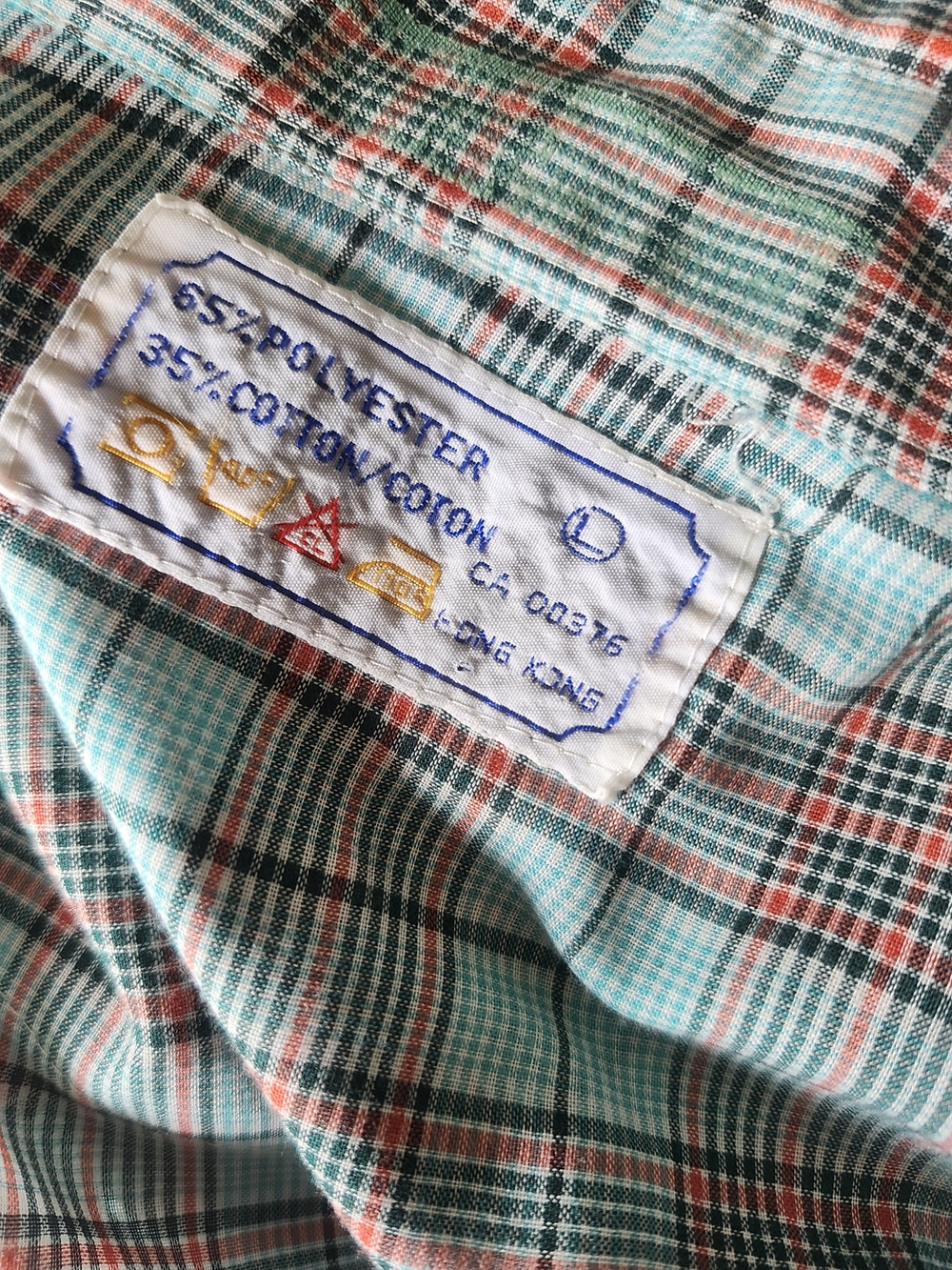 Vintage 70s Teal Plaid Snap-Front Shirt Western Soft Flowy XL - Picture 5 of 5